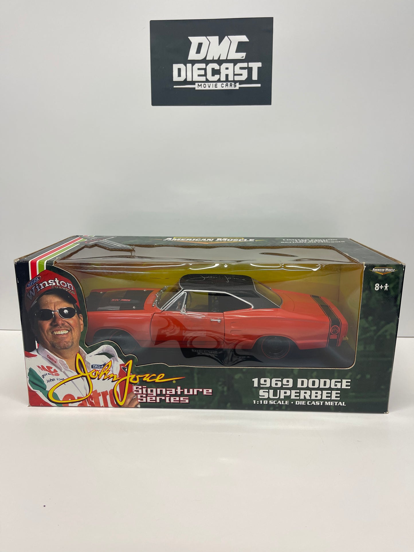 1/18 SCALE 1969 DODGE SUPERBEE "JOHN FORCE SIGNATURE" BY ERTL # 32843