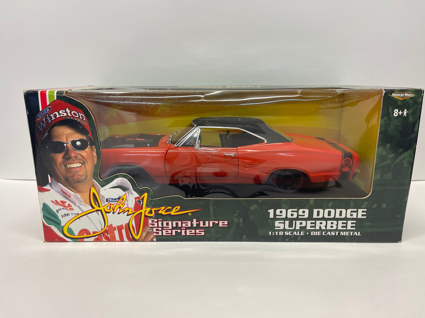 1/18 SCALE 1969 DODGE SUPERBEE "JOHN FORCE SIGNATURE" BY ERTL # 32843