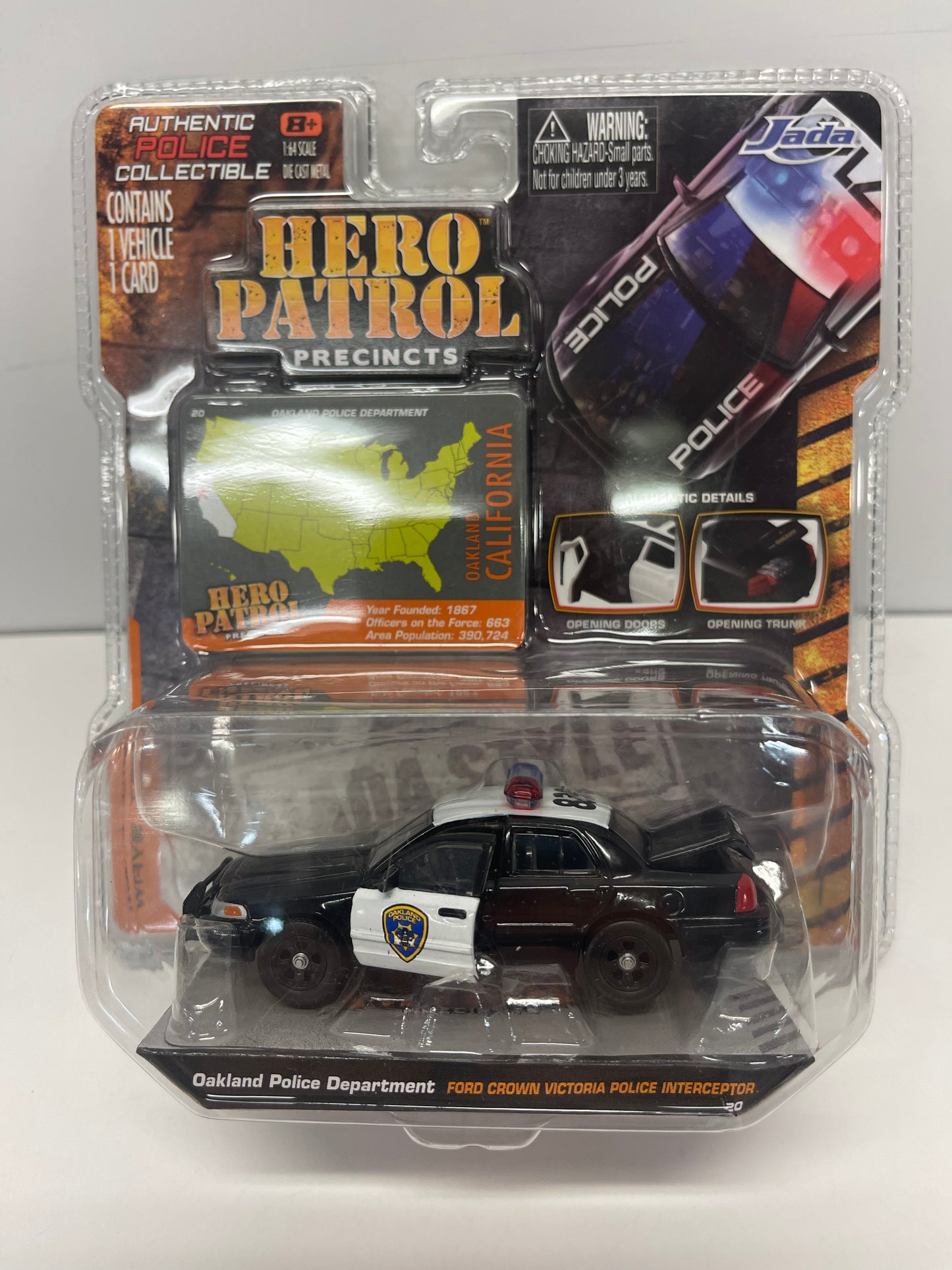 JADA HERO PATROL 1/64 OAKLAND POLICE FORD CROWN VIC INTERCEPTOR