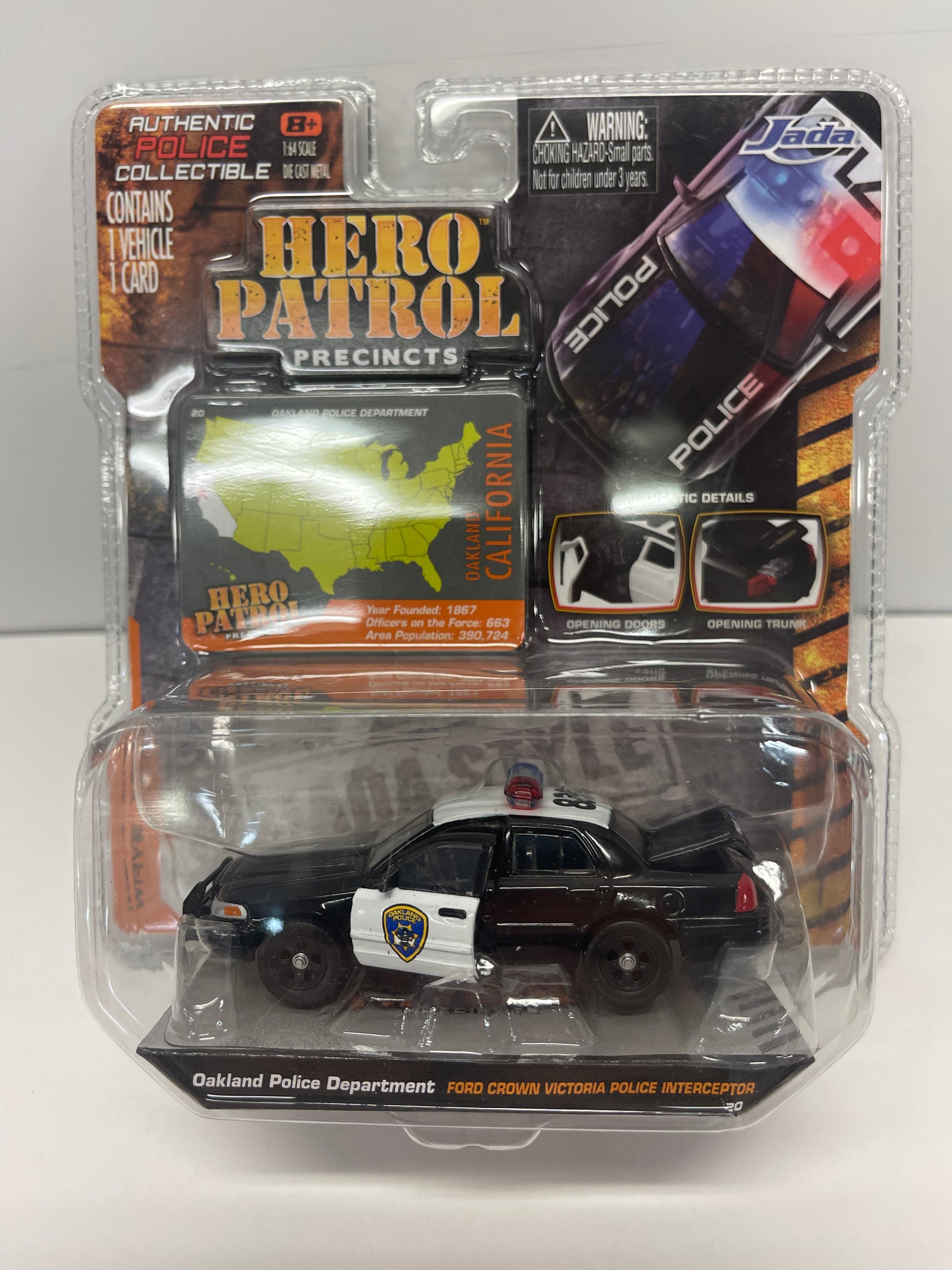 JADA HERO PATROL 1/64 OAKLAND POLICE FORD CROWN VIC INTERCEPTOR ...