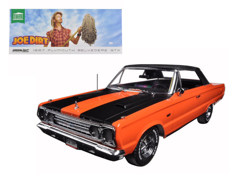 1967 Plymouth Belvedere GTX Convertible Orange "Joe Dirt" Movie (2001) 1/18 Diecast Car Model by Greenlight