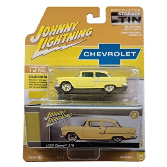 Johnny Lightning JLCT010A-2 Chevrolet 210 Light Yellow 1955 - Tin Box Collector