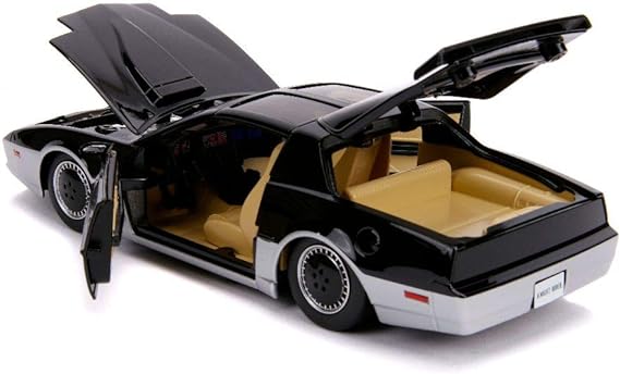 K.A.R.R. Black and Silver with Light "Knight Rider" (1982) TV Series "Hollywood Rides" Series 1/24 Diecast Model Car by Jada