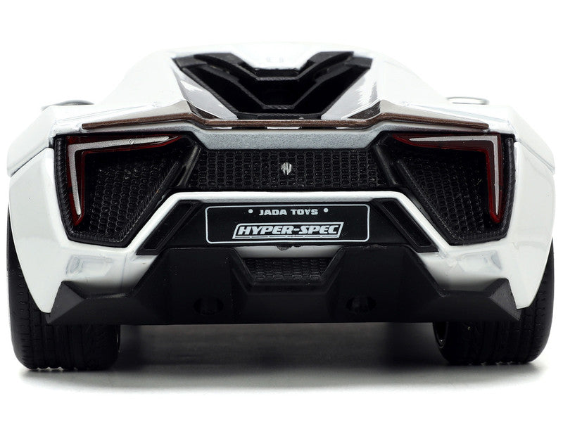 Lykan Hypersport White with Bronze Metallic Rear Spoiler "HKS" "Hyper-Spec" Series 1/24 Diecast Model Car by Jada