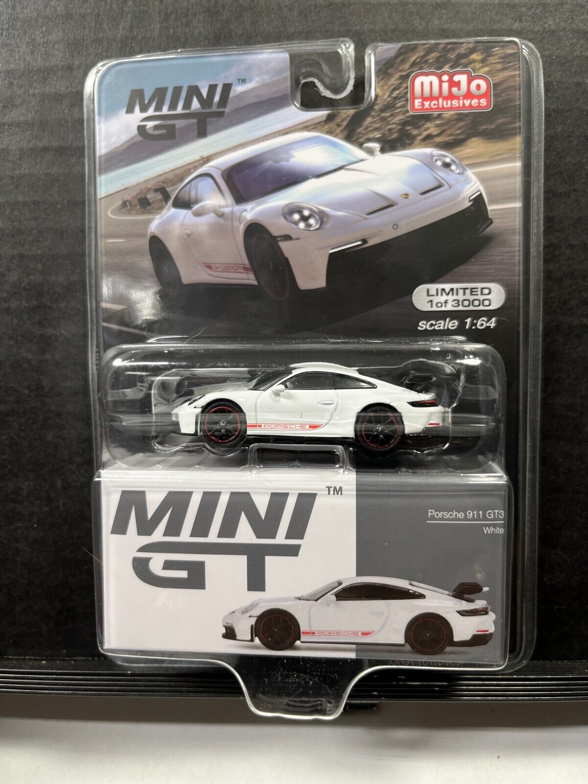 1/64 MINI GT MIJO EXCLUSIVES PORSCHE 911 (992) GT3 WHITE 1 OF 3000