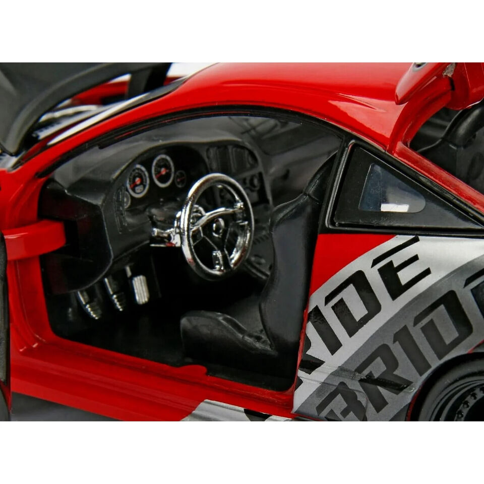 1995 Mitsubishi Eclipse "Bride" 1:24 Red with black hood Model Car by Jada 99105