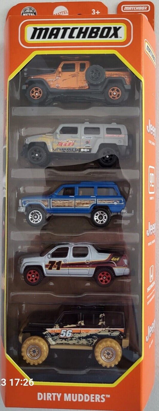 *NEW* MATCHBOX DIRTY MUDDERS GIFT PACK (5 CAR SET) 1:64