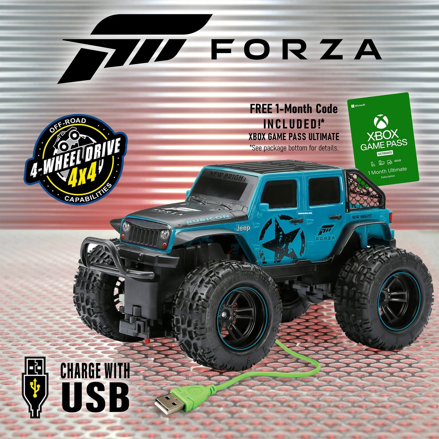 New Bright (1:16) Forza Jeep Wrangler Battery Radio Control Teal Truck