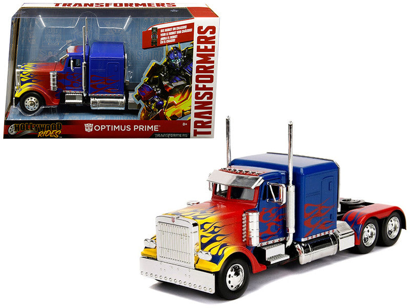 Optimus Prime Truck with Robot on Chassis from "Transformers" Movie "Hollywood Rides" Series Diecast Model by Jada