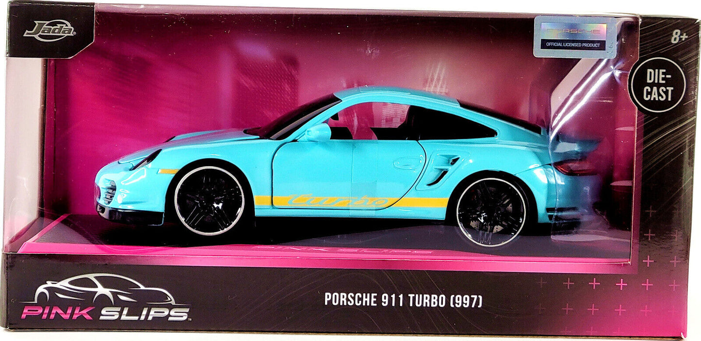 JADA PINK SLIPS Porsche 911 Turbo (997) 1/24 Teal 54118 w/ Base