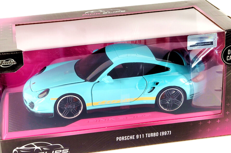 JADA PINK SLIPS Porsche 911 Turbo (997) 1/24 Teal 54118 w/ Base