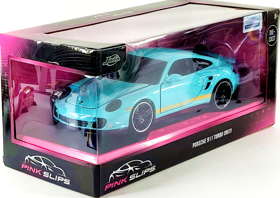 JADA PINK SLIPS Porsche 911 Turbo (997) 1/24 Teal 54118 w/ Base