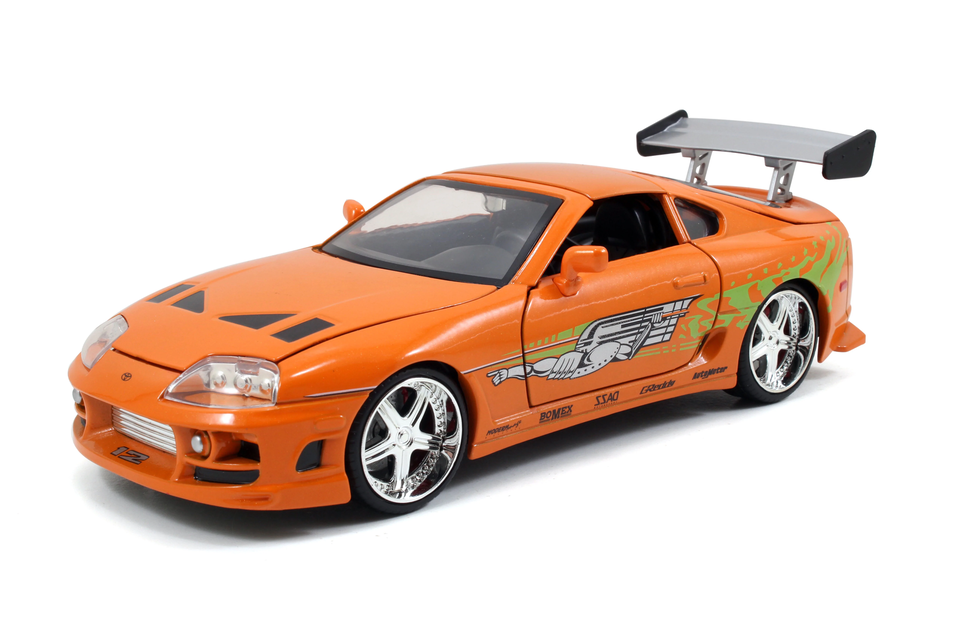 Jada Diecast Metal 1:24 Fast and Furious 1995 Toyota Supra Orange Brian OConner