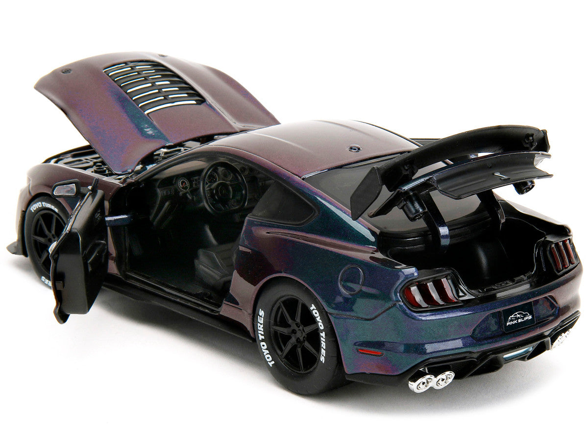 2020 Ford Mustang Shelby GT500 Dark Blue Metallic and Purple Metallic "Pink Slips" Series 1/24 Diecast Model Car by Jada