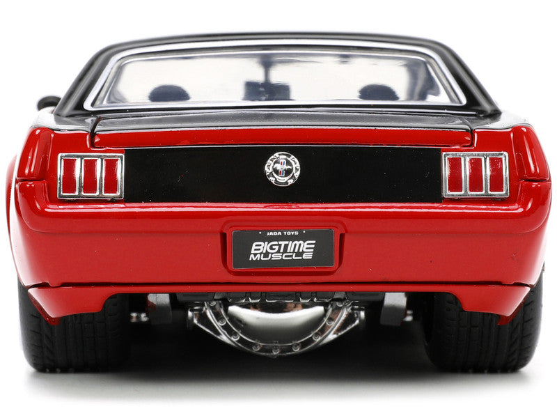 1965 Ford Mustang Custom Red and Black "Bigtime Muscle" Series 1/24 Diecast Model Car by Jada