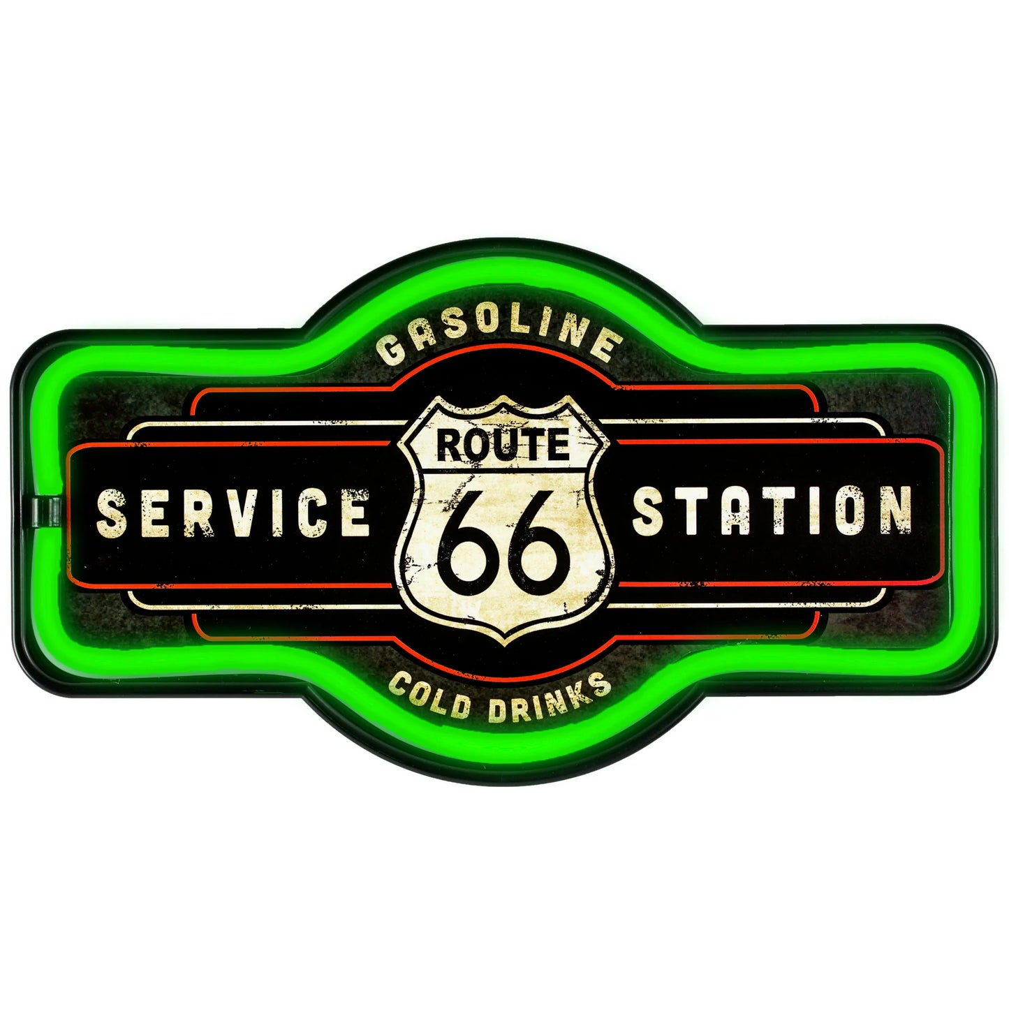 ROUTE 66 SERVICE STATION LED NEON LIGHT SIGN WALL DECOR (9.5” X 17.25”)