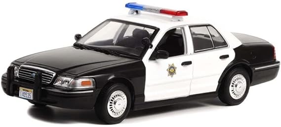 1998 Ford Crown Victoria Police Interceptor Black and White "Reno Sheriff's Department" "Lieutenant Jim Dangle Reno 911 (2003-2009)" TV Series 1/24 Diecast Model Car by Greenlight