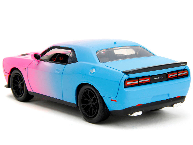 2015 Dodge Challenger SRT Hellcat Pink and Blue "Pink Slips" Series 1/24 Diecast Model Car by Jada