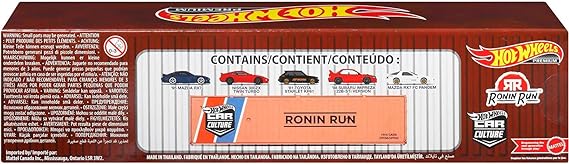 Hot Wheels Ronin Run Container Set, 5 1:64 Scale Premium Cars in Collectible Container