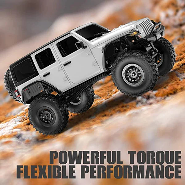 RACENT 1/24 RC Rock Crawlers RCS24 4WD Off Road All Terrain Splashproof Hobby Grade with LED Light (White)