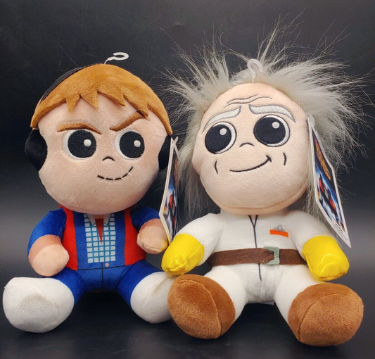 Kidrobot Back To The Future Doc Brown & Marty McFly Phunny Plush lot of 2 NWT