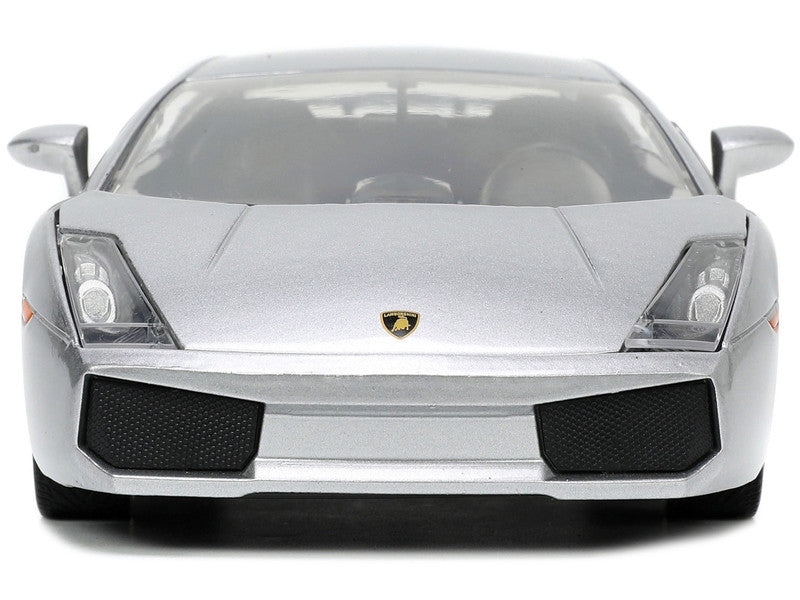 Lamborghini Gallardo Superleggera Silver Metallic with Yellow Stripes "Hyper-Spec" Series 1/24 Diecast Model Car by Jada