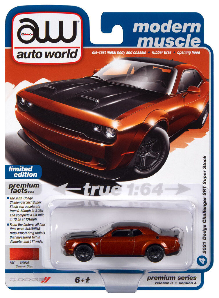 Auto World 64412 Modern Muscle 1:64 2021 Dodge Challenger Series A Sinamon