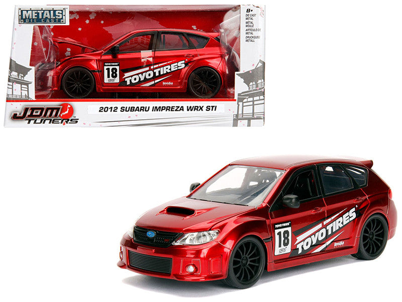 2012 Subaru Impreza WRX STI Red "JDM Tuners" 1/24 Diecast Model Car by Jada