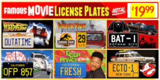 CELEBRITY CAR Screen Accurate LICENSE PLATES "Full Size"