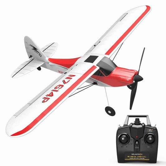 VOLANTEXRC Sport Cub 500 4Ch RC Trainer Airplane w- 6-Axis Gyro One-key Aerobatic Park flyer (761-4) RTF Red