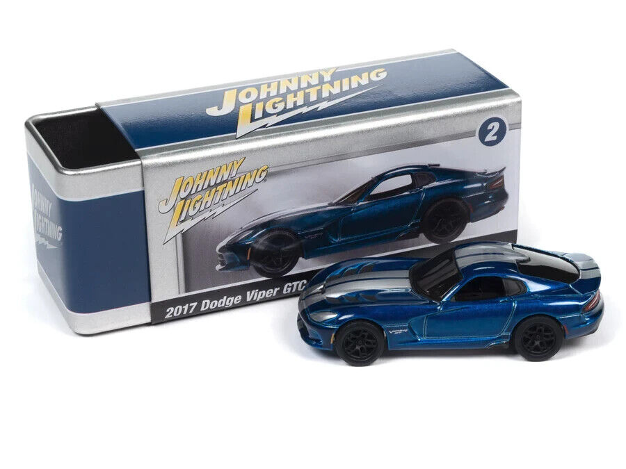 2017 Dodge Viper GTC Blue w Tin Johnny Lightning 1:64 Die-cast