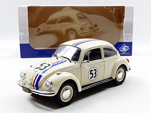 Solido 1/18 Scale Diecast - S1800505 VW Beetle Race #53 Herbie White Model Car