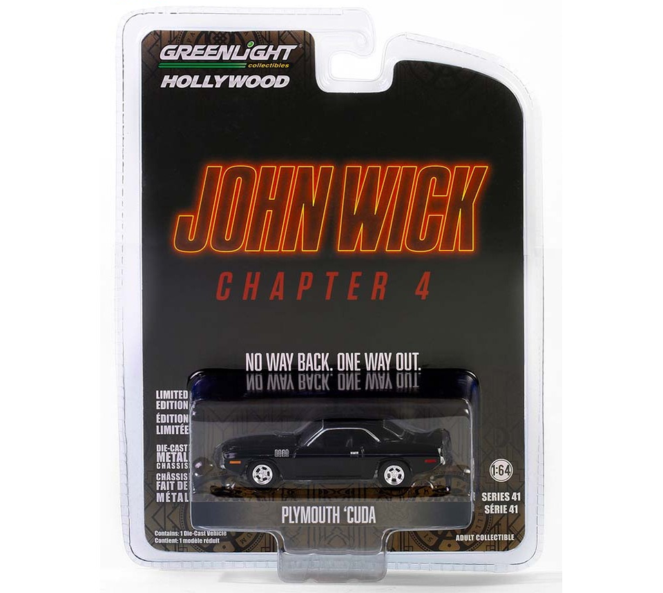 1971 Plymouth Cuda - John Wick Chapter 4 - 1:64 Diecast by Greenlight (62020-F)
