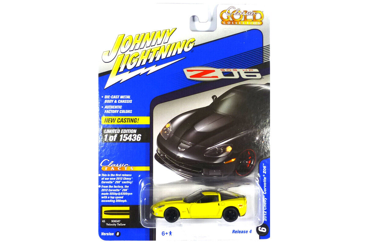 Johnny Lightning JLCG027B-6 Chevrolet Corvette Z06 Yellow 2012 - Classic Gold