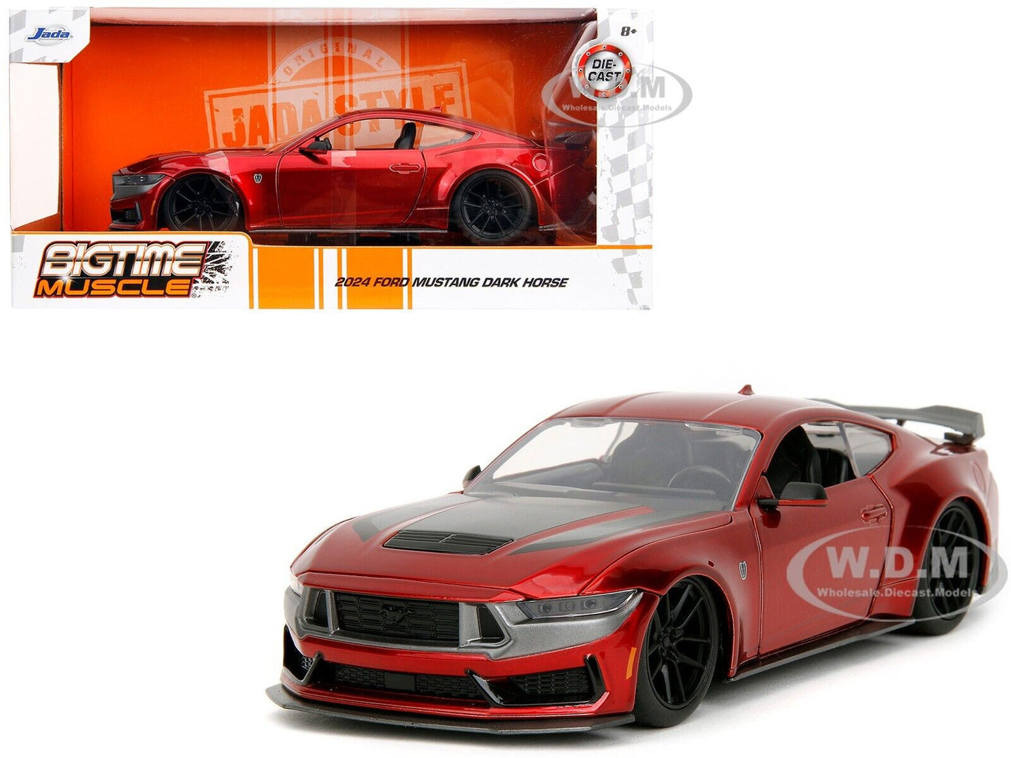 2024 FORD MUSTANG DARK HORSE CANDY RED 1/24 DIECAST MODEL CAR BY JADA 35277