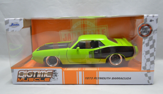 JADA 1973 PLYMOUTH BARRACUDA GREEN Bigtime Muscle Die-Cast 1:24