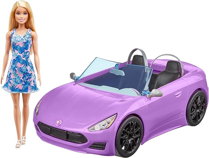 BARBIE & CONVERTIBLE CAR "PURPLE"