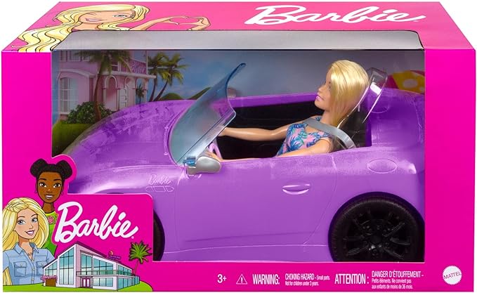 BARBIE & CONVERTIBLE CAR "PURPLE"