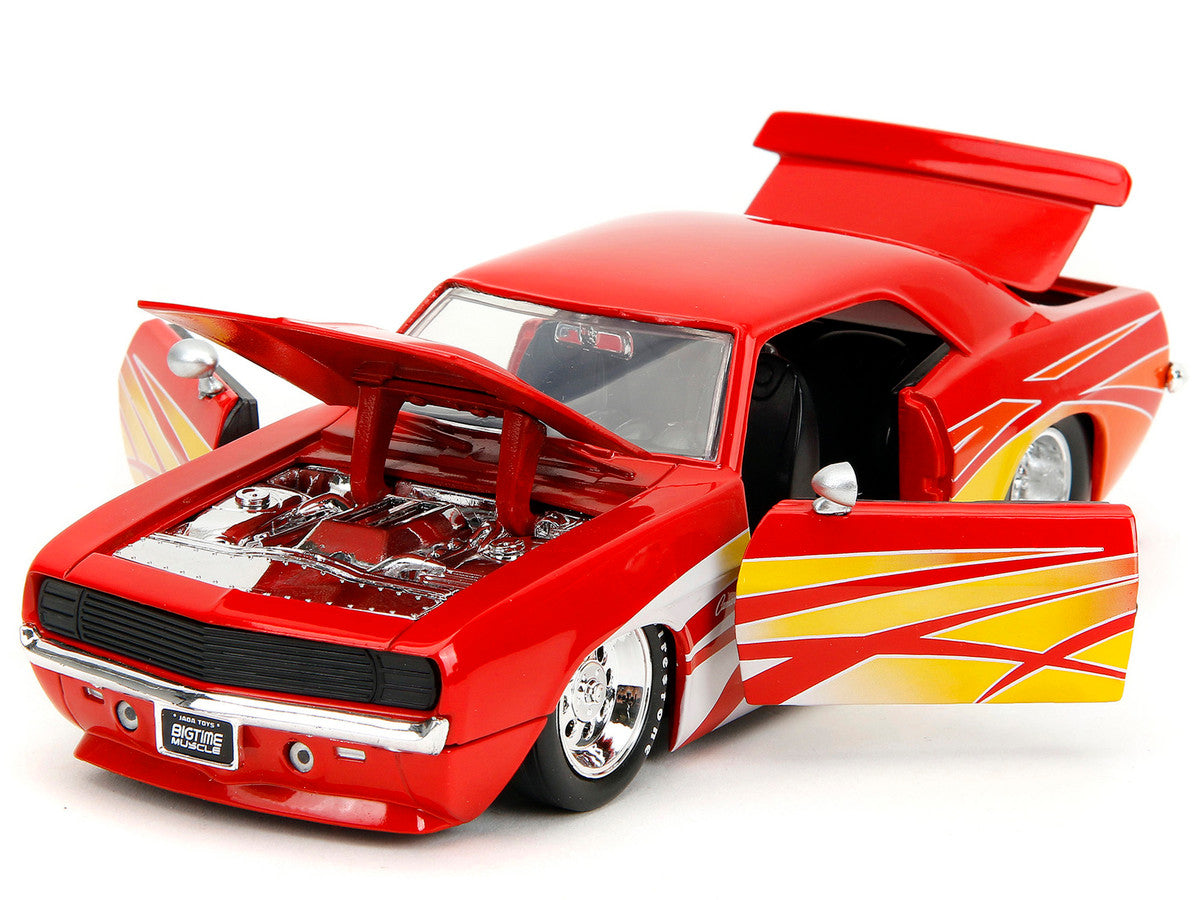 1969 Chevrolet Camaro Red with Graphics "BigTime Muscle" Series 1/24 Diecast Model Car by Jada