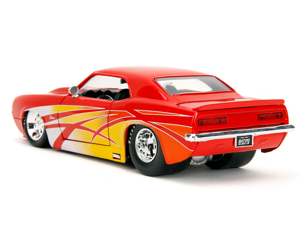 1969 Chevrolet Camaro Red with Graphics "BigTime Muscle" Series 1/24 Diecast Model Car by Jada