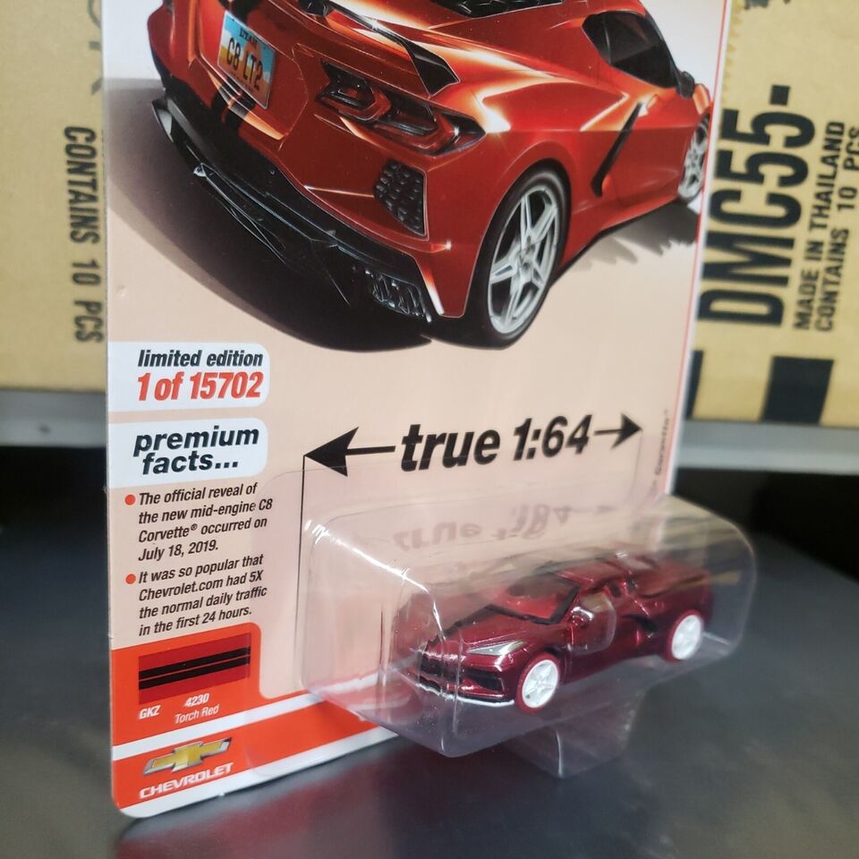 AUTOWORLD 2020 CHEVY CORVETTE C8 STINGRAY 1/64 TORCH RED 64332 AWSP084 A Chase