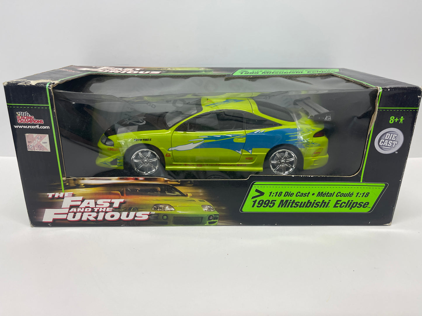 Fast Furious Ertl 1995 Mitsubishi Eclipse Racing Champions 1/18 scale Die Cast