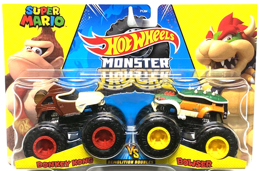 2023 HOT WHEELS MONSTER TRUCKS DEMO DOUBLES, SUPER MARIO DONKEY KONG VS BOWSER