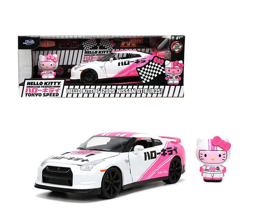 JADA TOYS 1/24 Nissan GT-R (R35) 2009 Hello Kitty Figure Hello Kitty Nissan GT-R