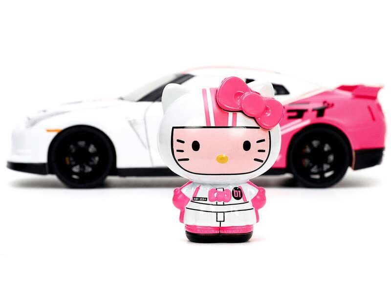 JADA TOYS 1/24 Nissan GT-R (R35) 2009 Hello Kitty Figure Hello Kitty Nissan GT-R