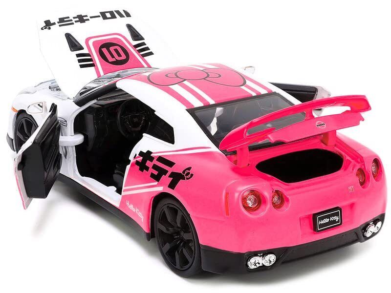 JADA TOYS 1/24 Nissan GT-R (R35) 2009 Hello Kitty Figure Hello Kitty Nissan GT-R