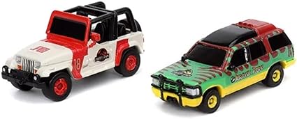 Jada Nano "Hollywood Rides" Nano Scene Jurassic Park With 2 Vehicles