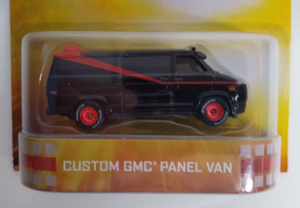 Hot Wheels The 'A' Team Custom GMC Panel Van w/ Real Riders on Red Wheels