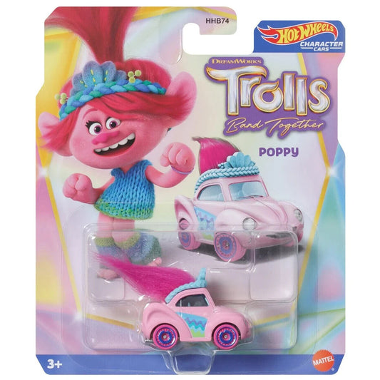 Hot Wheels Trolls "Band Together" Poppy Character Car 2024 Card Art