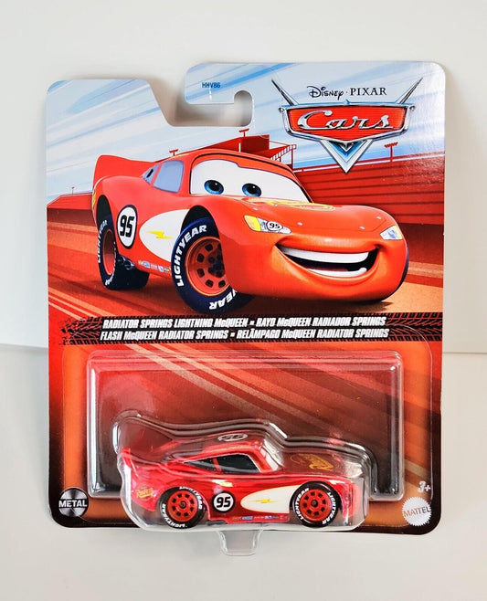 Pixar Disney Cars LIGHTNING MCQUEEN ( CHASE ) Red chrome METAL Mattel Car Sealed